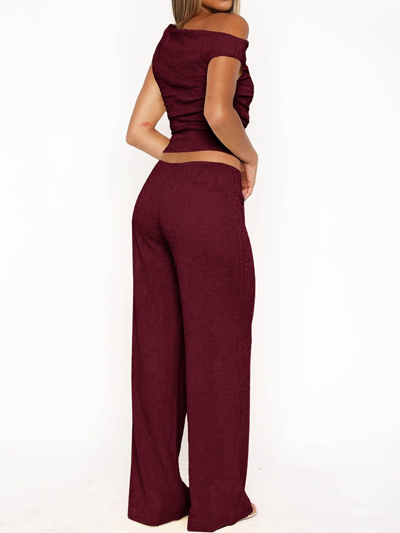 Women’s Off-Shoulder Top and Pants Set Marry Lou