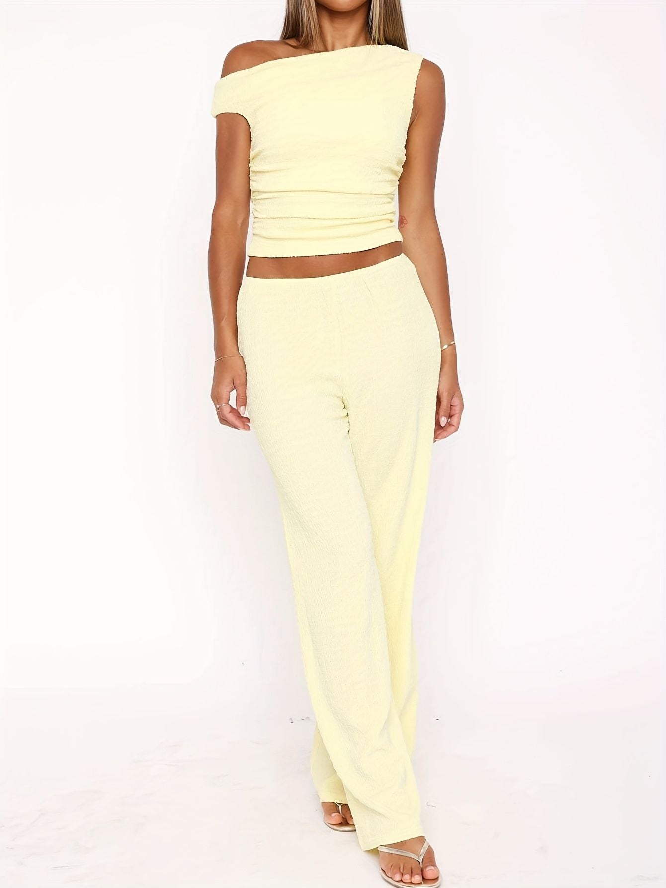 Women’s Off-Shoulder Top and Pants Set Marry Lou