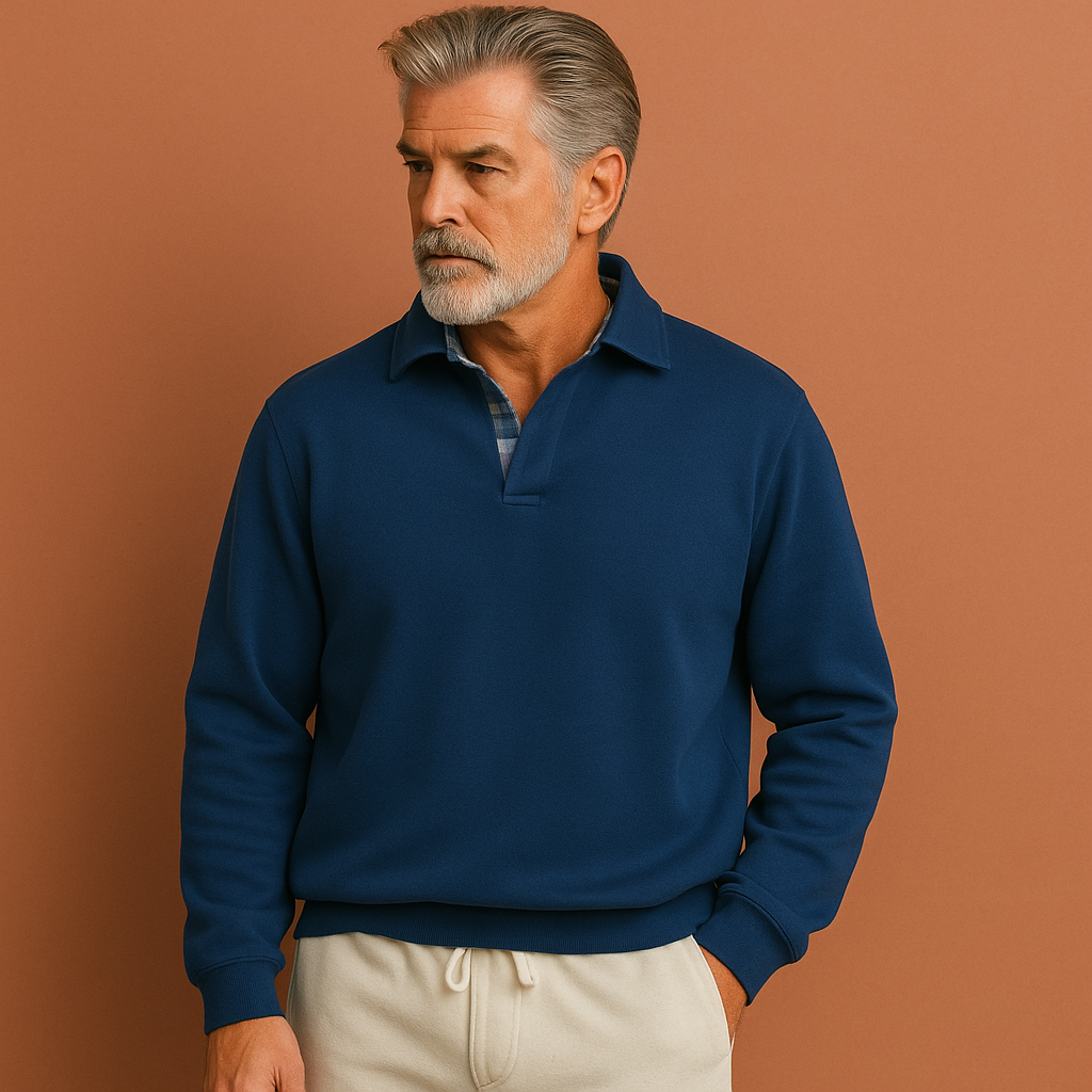 Men’s lightweight sweater in dark blue with breathable design, soft and comfortable for casual and stylish outfits.