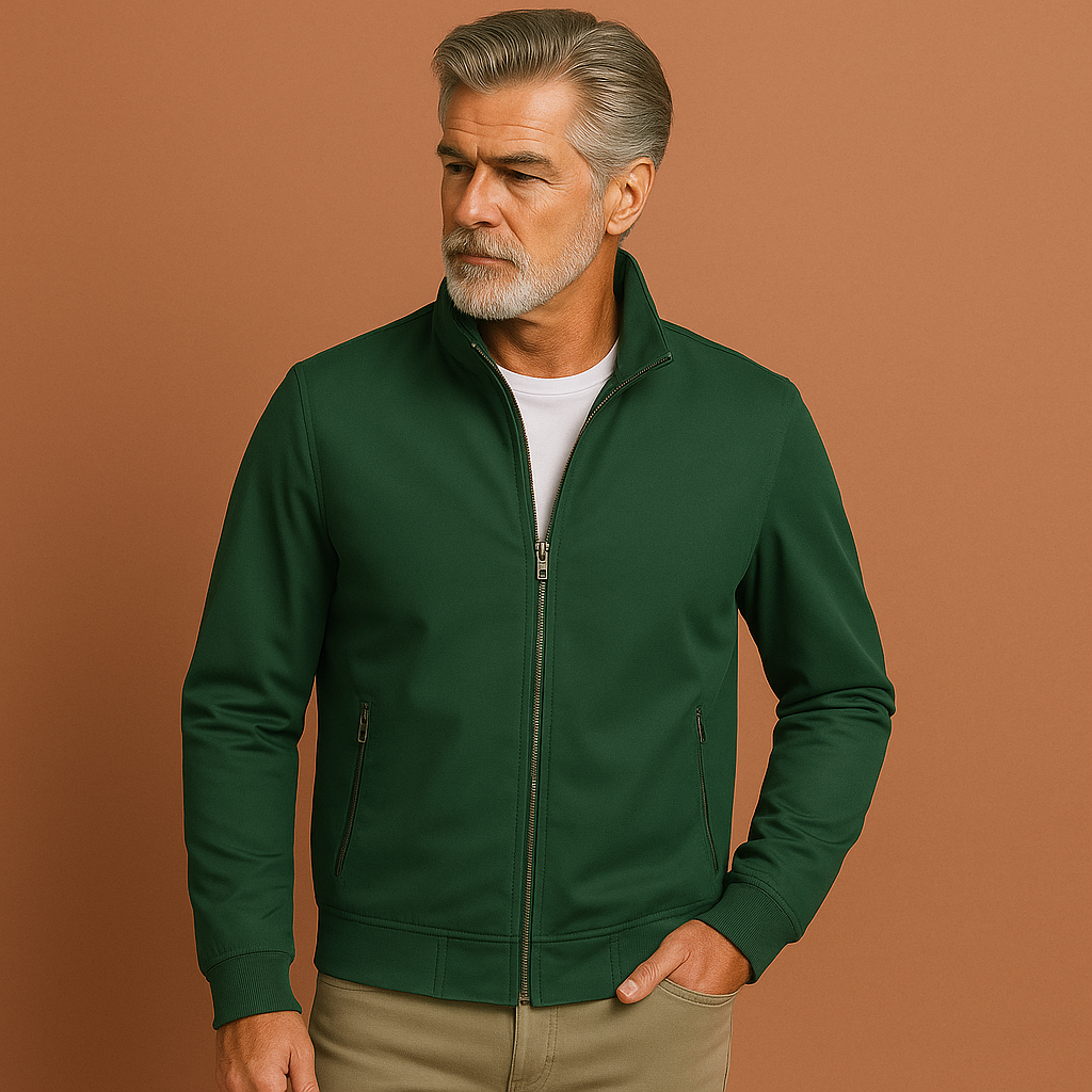 Men’s windproof summer jacket in green with modern fit, soft and comfortable for casual and stylish outfits.