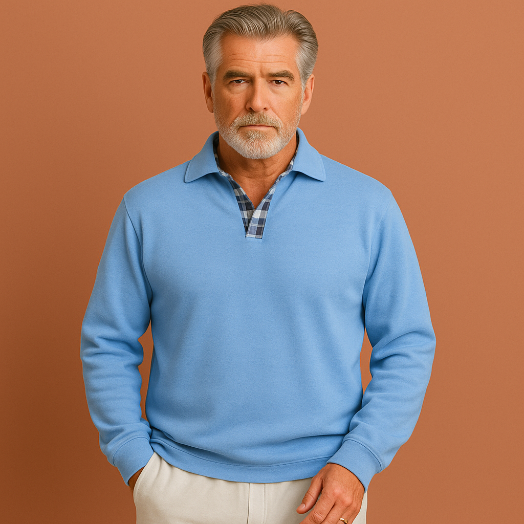 Men’s lightweight sweater in light blue with breathable design, soft and comfortable for casual and stylish outfits.