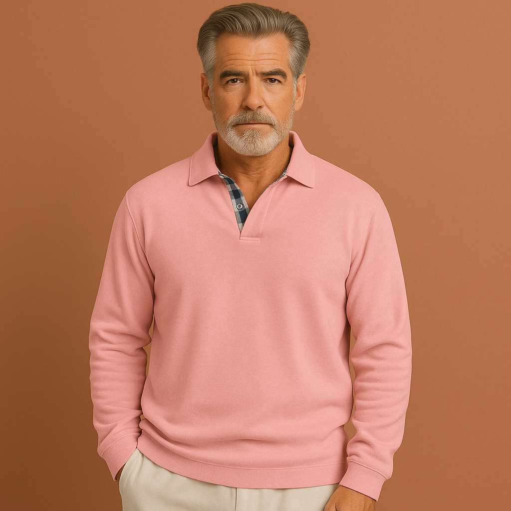 Men’s lightweight sweater in pink with breathable design, soft and comfortable for casual and stylish outfits.