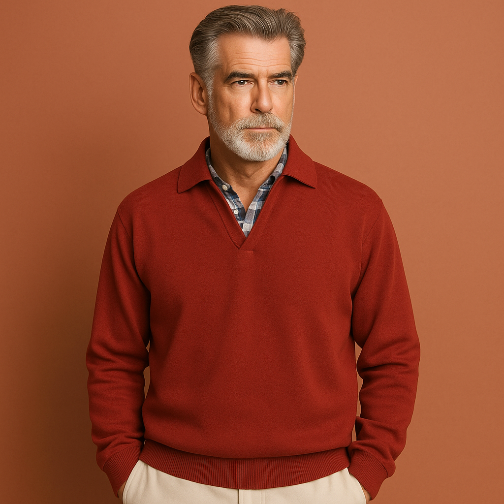Men’s lightweight sweater in red with breathable design, soft and comfortable for casual and stylish outfits.
