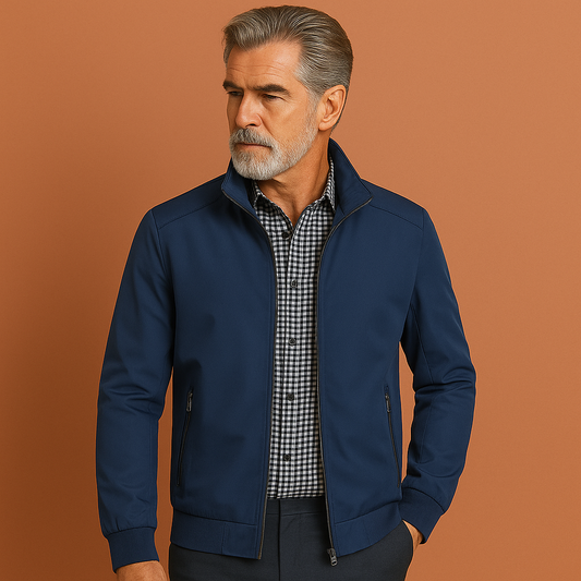 Men’s windproof summer jacket in blue with modern fit, soft and comfortable for casual and stylish outfits.