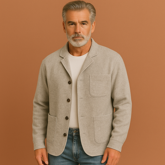 Men’s checkered blazer in grey with modern design, soft and comfortable for casual and stylish outfits.